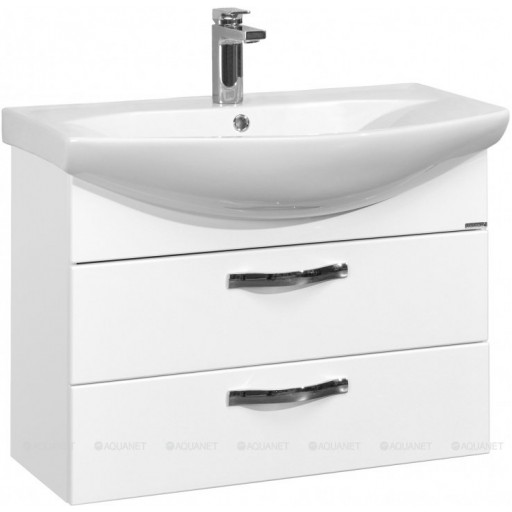 Тумба с раковиной Aquaton Ария 80 М 1A140801AA010/Раковина Смайл-80 1WH207783